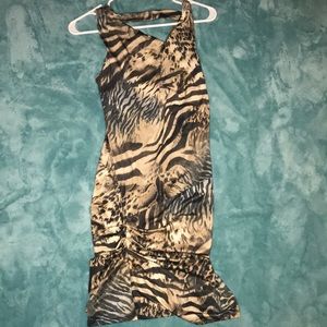 Large animal printed mini dress